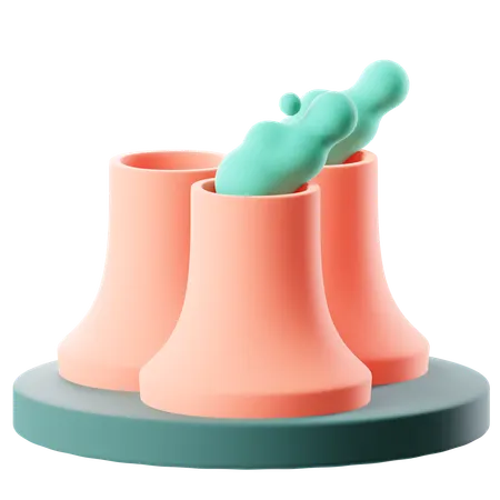 Factory Pollution  3D Icon