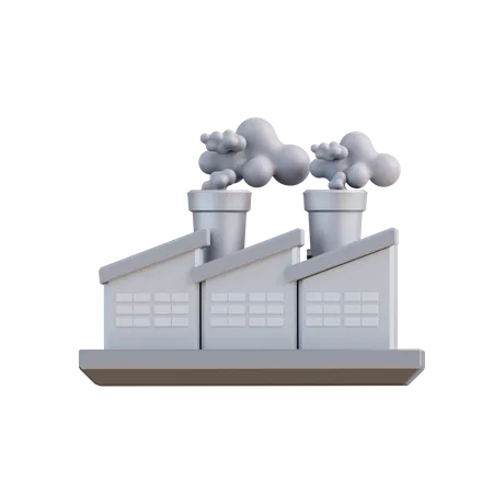 3 D Illustration Of Air Pollution By Factory 3D Icon