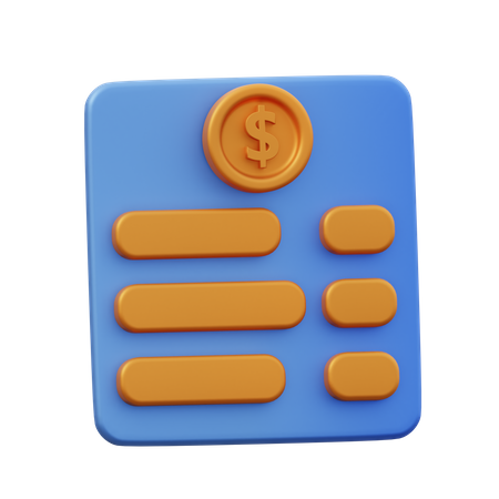 Factura  3D Icon