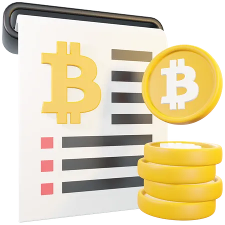 Factura bitcoin  3D Illustration