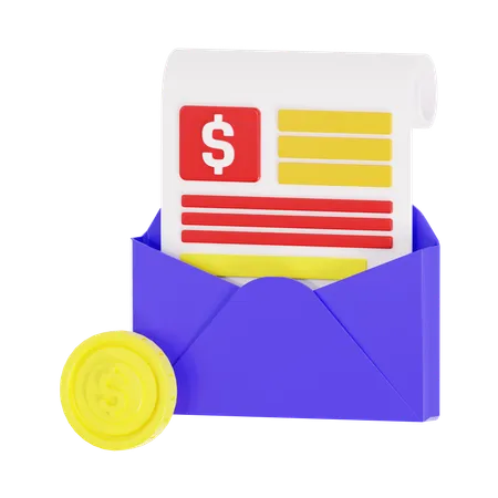 Correo de factura  3D Icon