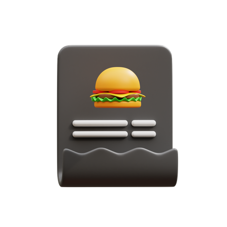 Factura de comida  3D Icon