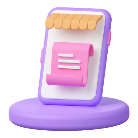 Factura de compras en línea  3D Icon