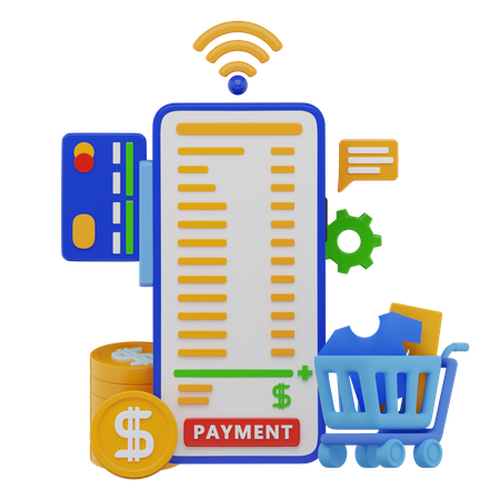 Factura de compras en línea  3D Icon