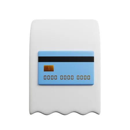 Factura de tarjeta de crédito  3D Illustration