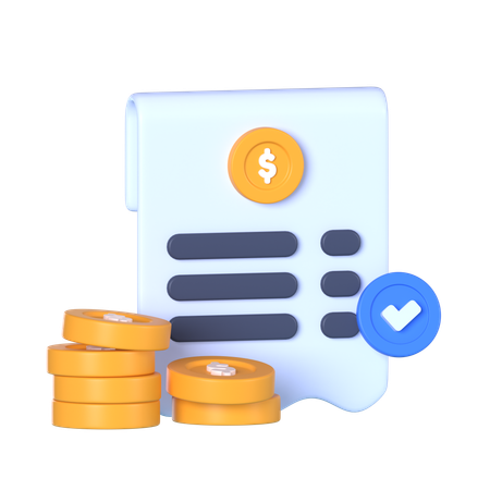 Recepción de facturas  3D Icon