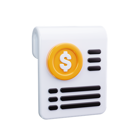 Recepción de facturas  3D Icon