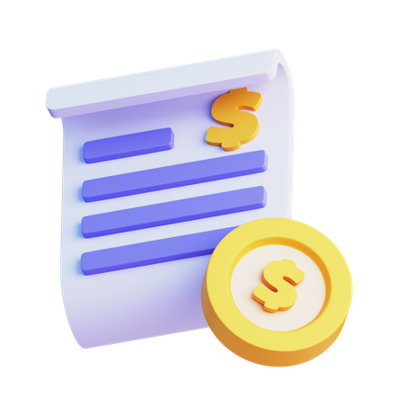 Recepción de facturas  3D Icon