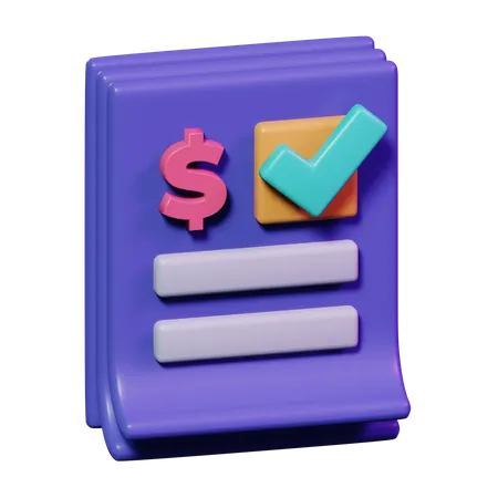 Facture  3D Icon