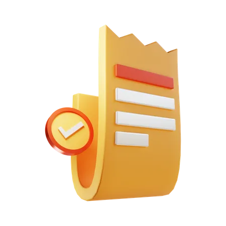 Facture approuvée  3D Icon