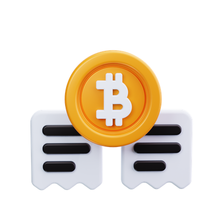 Facture bitcoin  3D Icon