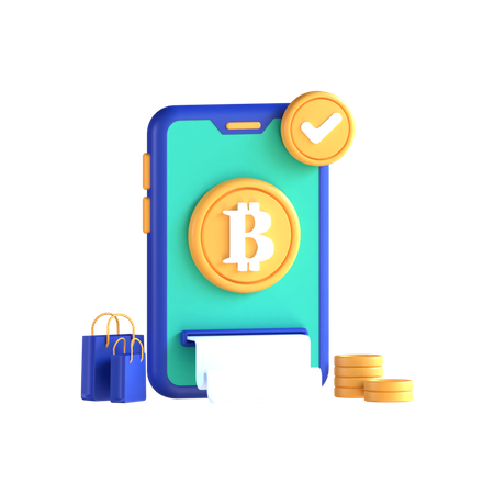 Facture bitcoin  3D Icon