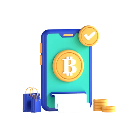 Facture bitcoin  3D Icon