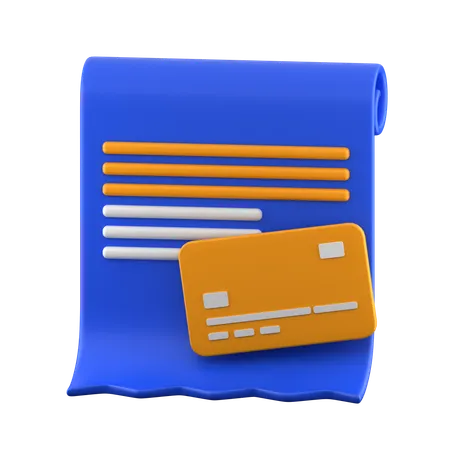 Facture de carte de crédit  3D Icon