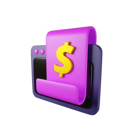 Facture de transaction  3D Icon