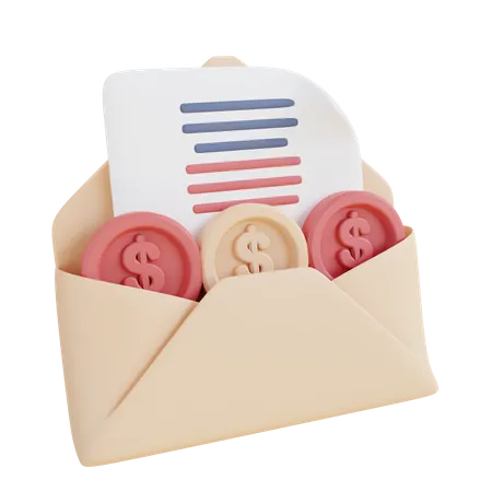 Courrier de facture  3D Icon