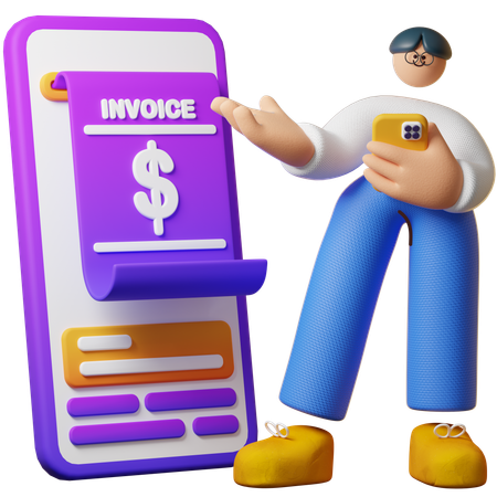 Paiement de facture  3D Illustration