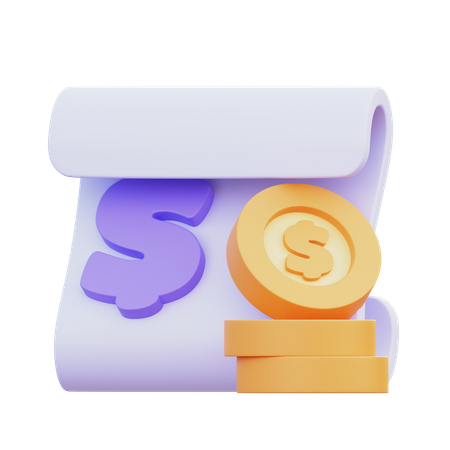 Reçu de facture  3D Icon