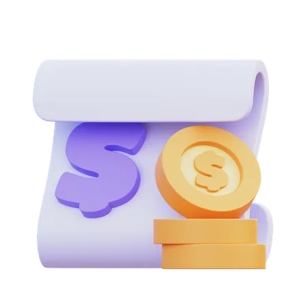 Reçu de facture  3D Icon