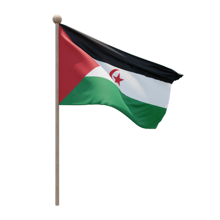 Fahnenmast der Arabischen Demokratischen Republik Sahara  3D Flag