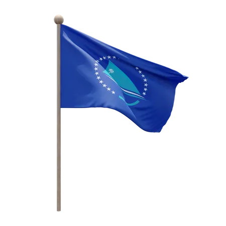 Fahnenmast der pazifischen Gemeinschaft  3D Flag