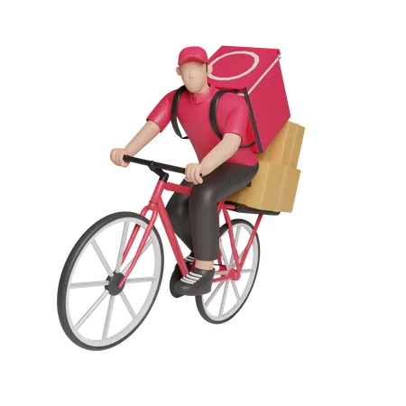 Fahrrad-Lieferservice  3D Illustration