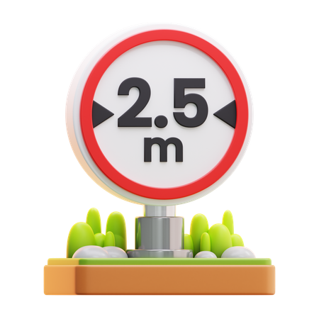 Schild zur Begrenzung der Fahrzeugbreite  3D Icon