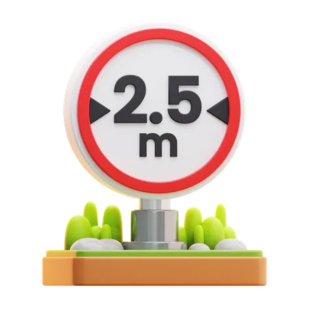 Schild zur Begrenzung der Fahrzeugbreite  3D Icon