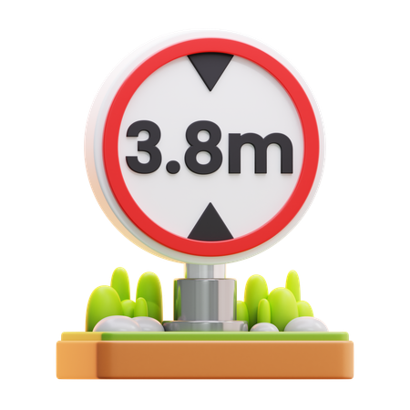 Schild zur Begrenzung der Fahrzeughöhe  3D Icon