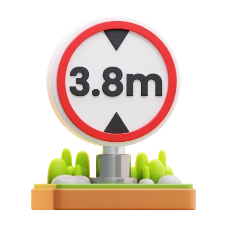 Schild zur Begrenzung der Fahrzeughöhe  3D Icon