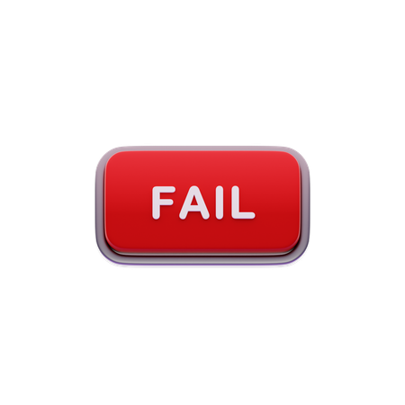Fail button  3D Icon