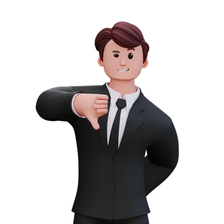 Failed Businessman  3D Illustration