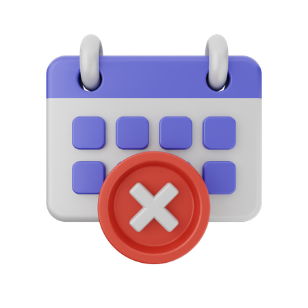 Failed Calendar  3D Icon