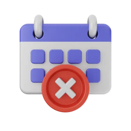 Failed Calendar  3D Icon