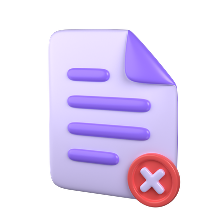 Failed Document  3D Icon
