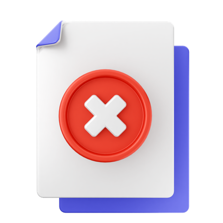 Failed File  3D Icon