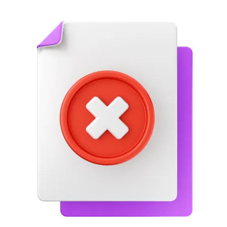 Failed File  3D Icon