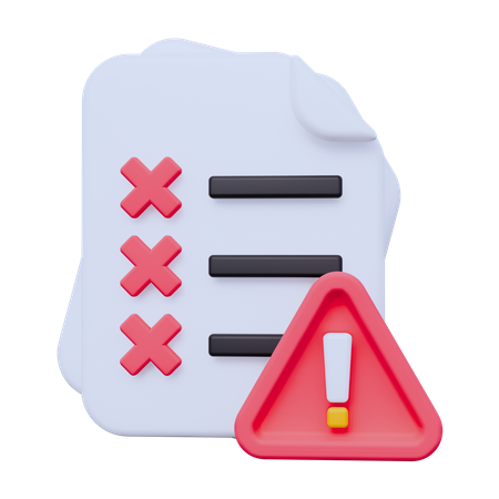 Failed File  3D Icon