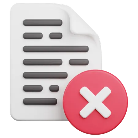 Failed File  3D Icon