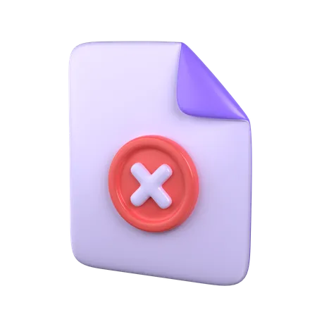3 D Failed File Icon 3D Icon