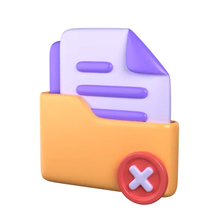 3 D Failed Folder Icon 3D Icon