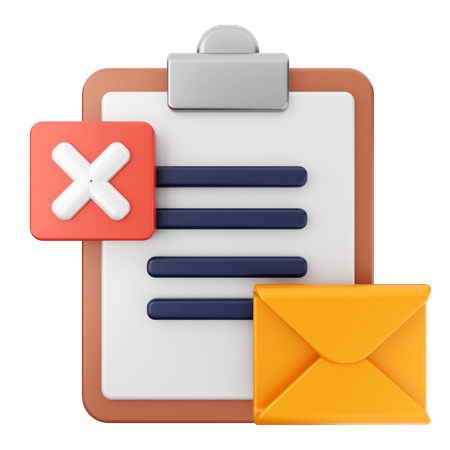 Failed Mail Message  3D Icon