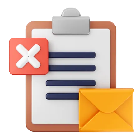 Failed Mail Message  3D Icon