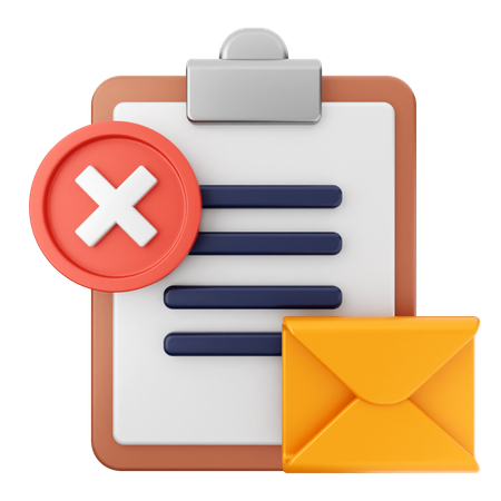 Failed Mail Message  3D Icon