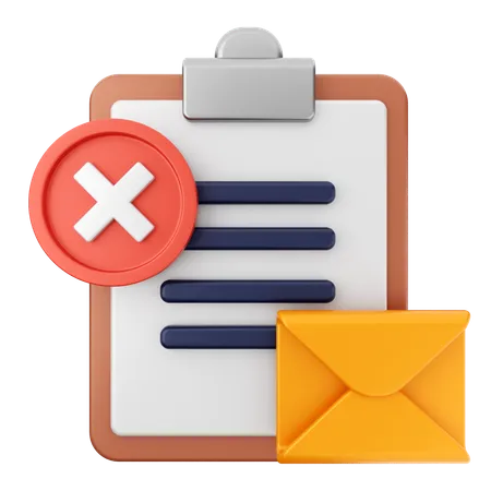 Failed Mail Message  3D Icon