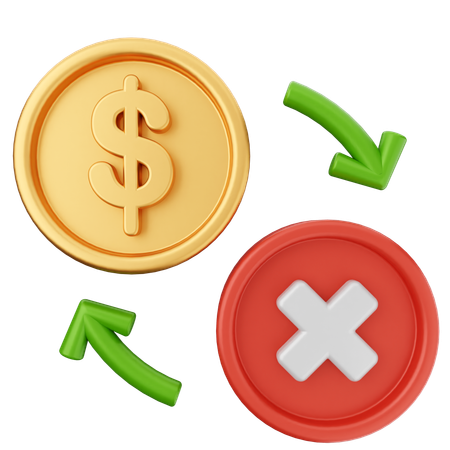 Failed Money Dollar  3D Icon