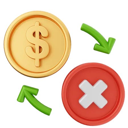 Failed Money Dollar  3D Icon