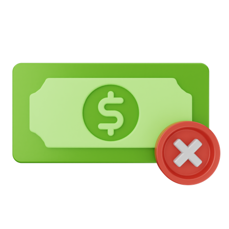 Failed Money Dollar  3D Icon