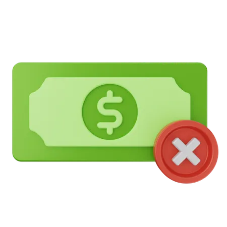 Failed Money Dollar  3D Icon