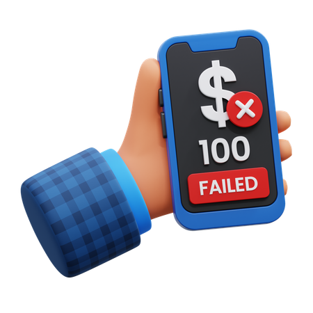 Failed Payment Mobile  3D Icon